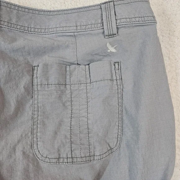 Eddie Bauer Womens 18 Gray Cargo Capri Pants Ripstop Stretch Hiking Crop Pants - Picture 11 of 13